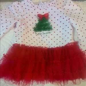 Festive Red and White Polka Dot Christmas Dress